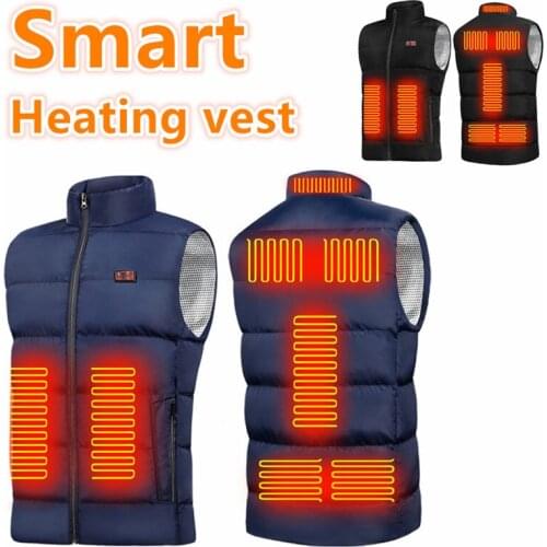 9 Places Heated Vest Men Women Usb Heated Jacket Heating Vest Thermal Clothing Hunting Vest Winter Fashion Heat Jacket