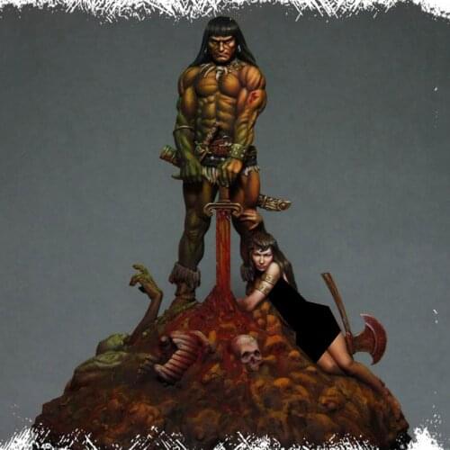 1/24 ancient warrior stand include base Resin figure Model kits Miniature gk Unassembly Unpainted