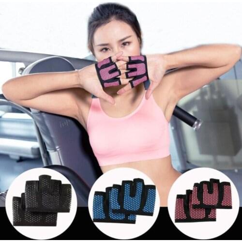 1Pair Gym Fitness Gloves Power Weight Lifting Gloves Women Crossfit Workout Bodybuilding Yoga Half Finger Hand Protector Gloves