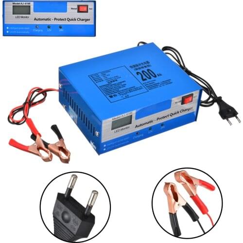 1Piece Durable 12/24V Fully Automatic Intelligent Car Battery Impulse Repair Charger EU Plug for Car Motorcycle Accessories