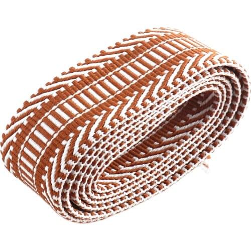10 yards 38mm Brown Webbing Striped Webbing Leash purse hand bag handbag supplies striped ribbon jacquard ribbon purse straps