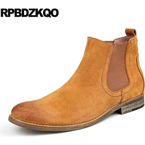 2017 Ankle Brown Mens Shoes Short Autumn Comfortable Plus Size High Quality Boots Booties Suede Chelsea Male Fashion Top