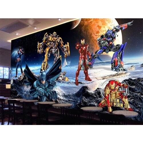 Large fresco non-woven wallpaper club bar KTV living room bedroom custom wallpaper Avenger Union Iron Man