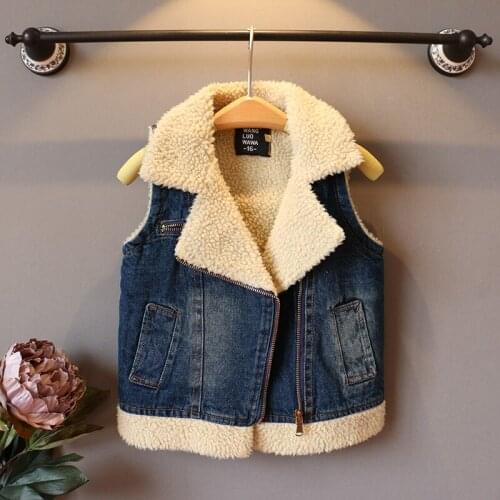 Baby Kids Lamb Velvet Denim Vest Coat 2019 Fall & Winter New Childrens Wear Overcoat Little Boys Leisure Waistcoat Clothes P260
