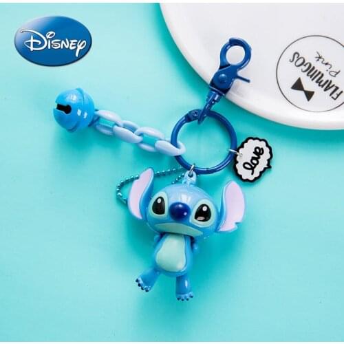 Disney Mickey Mouse Minnie Lilo & Stitch Key Chain School Bag Pendant Cute Doll Key Chain Female Backpack Pendant