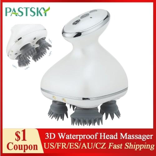 Electric Head Massager Wireless Scalp Massager Waterproof Body Massage Health Care Shoulder Neck Deep Tissue Kneading Massage