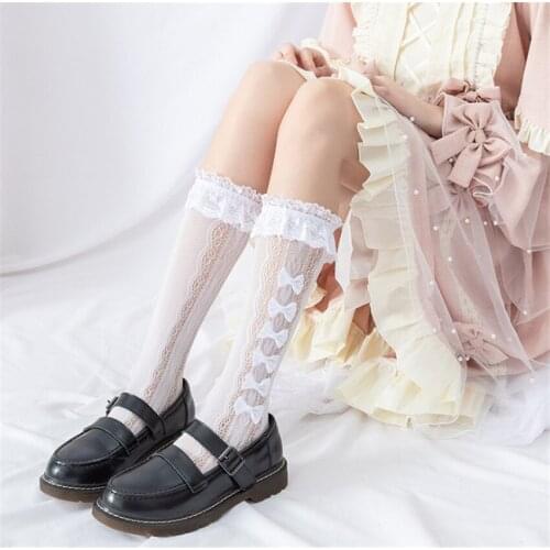 Maid Lolita Socks Cosplay Costumes Accessories Lace Bowknot Socks Anime Cartoon Girl Gift B1659
