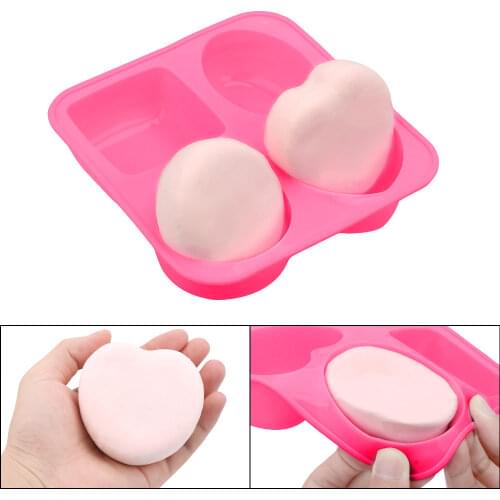 HOOMIN 4 Cavity Handmade Soap Mold Soap Making Round Oval Heart Square Shape Silicone Unique Soap Making Tools