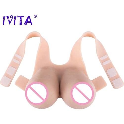IVITA 6200g Big Nipples Silicone Breast Forms Artificial Fake Boobs For Men Crossdresser Transgender Enhancer False Breast