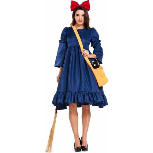 Witch Adult Cosplay Dress Halloween Girl Little Witch Kiki Witch Photo Parent-child Outfit Halloween Costumes for Women