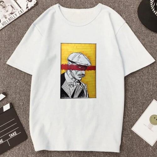 Cool Cartoon Arthur Shelby Unisex T Shirt Peaky Blinder Series Summer Tops Short Sleeves Asian Size Vintage Tee Casual Fashion