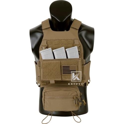 KRYDEX Tactical Low Vis Slick FCS Plate Carrier Elastic Cummerbund Micro Fight MK3 Front Panel Chassis Drop SACK Pouch Set CB