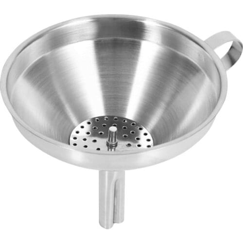 Stainless Steel Kitchen Funnel with Detachable Filter for Transporting Liquids& Fluid, Adding Ingredients Jams and Marmalades to