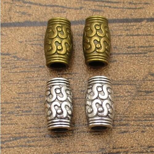 Alloy Metal Tube Space Beads 30PCS/Lot 12×7mm Lillte Pipe Perfect For Charm Bracelet 2 Colors Available-RS854