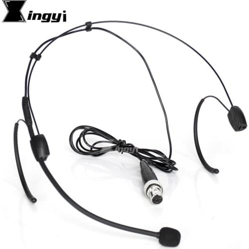 Mini XLR 4 Pin 4Pin TA4F Screw Locking Earset Headset Microphone Headworn Mic For Mipro UHF Wireless System Bodypack Transmitter