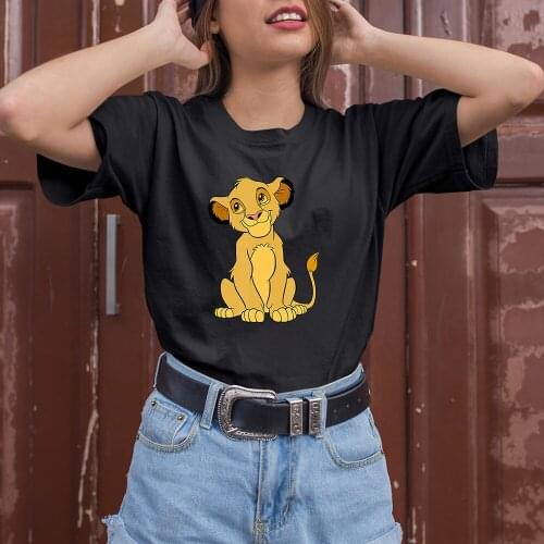 Disney Fashion The Lion King Printing Four Seasons Women T-Shirts Dropship Summer New Products Outdoor Comfortable Simba Pattern