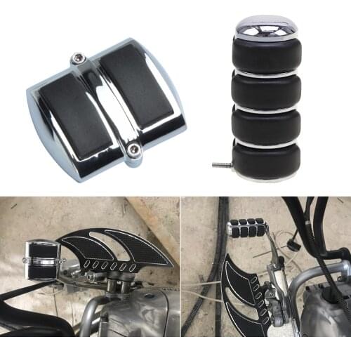 Motorcycle Chrome-Black Gear Shift Lever Peg Brake Pedal Cover For Yamaha V-Star XVS 650 950 1100 For Honda Shadow 600 750 1100