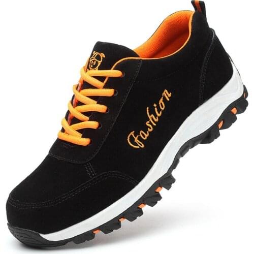 Mens Sneakers 2020 Safety Shoes Breathable Boots With Steel Toe Cap Men Boots Work Indestructible Shoes Puncture-Proof Footwear