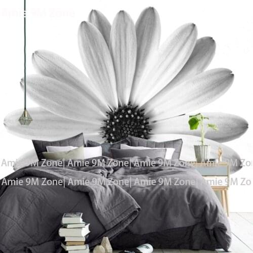 Tuya wallpapers grey color big flower design wall mural on wall for living room home decor free shipping discount wall-paper