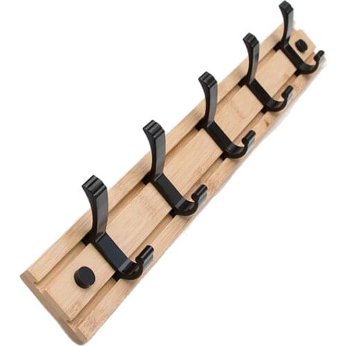Wall Clothes Hooks Solid Wood Wall Hooks Towel Coat Clothes Rack Hooks Shelf Living Room Wall Row Hook Rack Organizer Key Holder