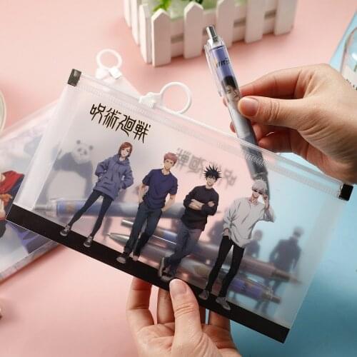 Japanese Anime Curse Back To War New Cartoon Pvc Pencil Case Zipper Bag Storage Bag Cartoon Stationery Bag