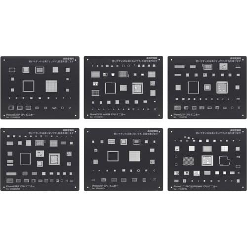 Tin Planting Soldering Net For iPhone 11 11Pro XS XS MAX XR X 8P 8 7P 7 6S 6 CPU IC Chip Black Steel BGA Reballing Stencil Kit
