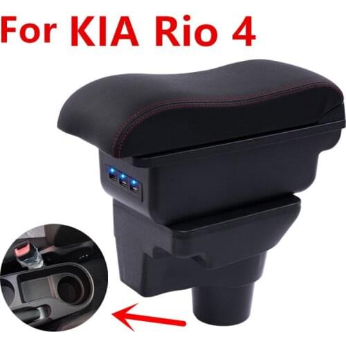 For 2017 KIA Rio 4 Rio X-line armrest box central Store content box cup holder ashtray interior car-styling accessories
