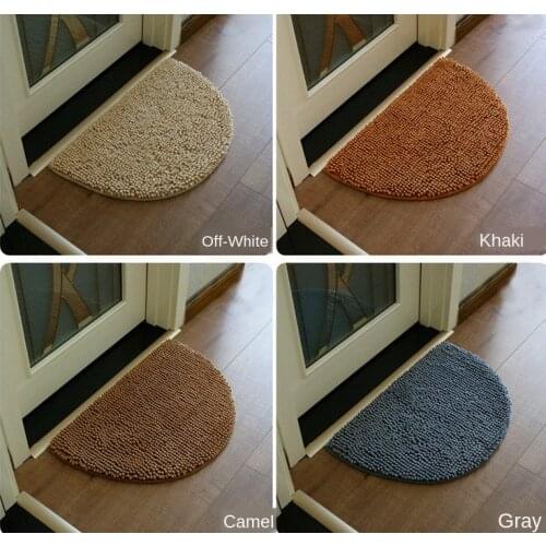 Semicircle Chenille Entrance Door Carpet Floor Mat Door Front Door Mat Kitchen Bathroom Anti-slip Mat Water-absorbing Door Mat