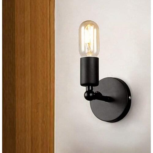 Simplicity Black Wall Lamp Rotatable Light Angle Industrial E27 Socket Bedside Aisle Hallway Ceiling Wall Light