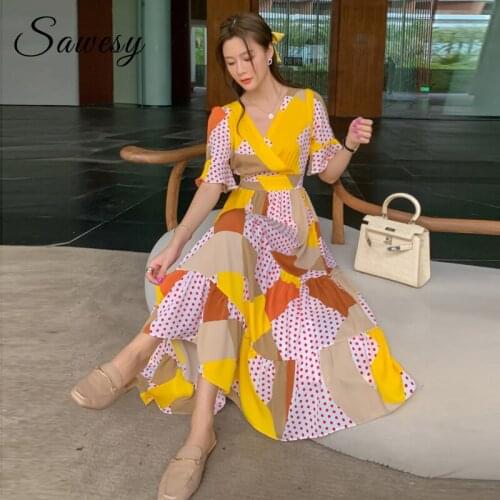 Sawesy Yellow Summer Dresses