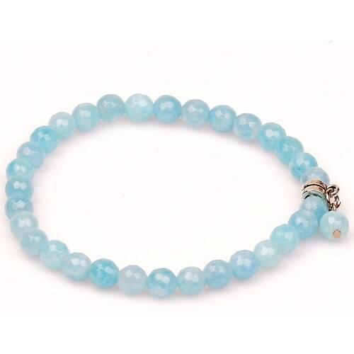 Blue Quartz Stone Bracelet Facet Cut Stylish Modern Polite Blue Special Design