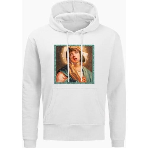 New Movie Mia Wallace Pulp Fiction Hoodie Streetwear Men Summer Virgin Mary Funny Casual Pollover Hip Hop Men Printed Hoodies