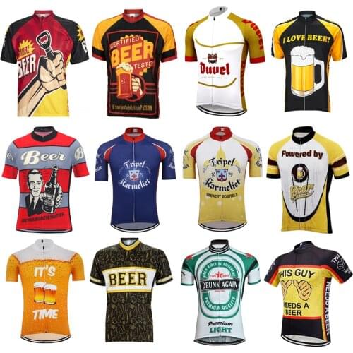 Bicycle Mens Clothing Tripel Beer Man Cycling Maillot Mountain Bike Sport Jerse Downhill Quick Dry 95% Polyester Team Enduro