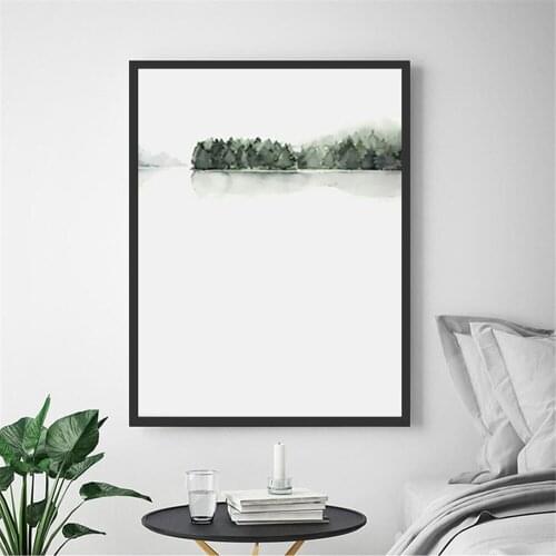 Spring Decoration Modern Canvas Art Print Poster Canvas Oil Painting Landscape Green Leaf Print Wall Pictures for Living Room