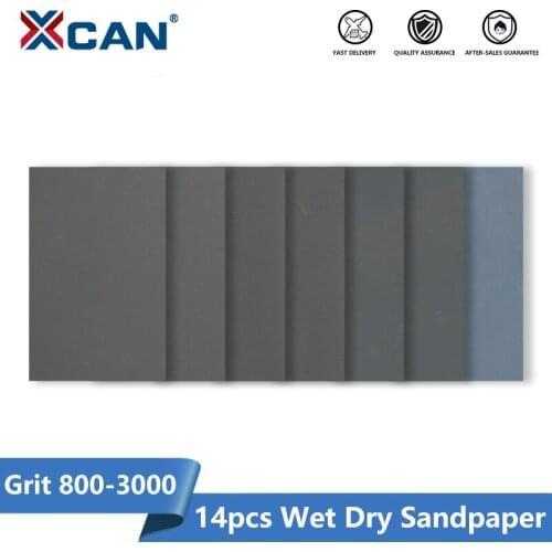 XCAN Wet Dry Sandpaper 14pcs 800-3000 Grit Waterproof Sandpaper 11x9 Inches for Wood Metal Abrasive Polish Tool Sanding Paper