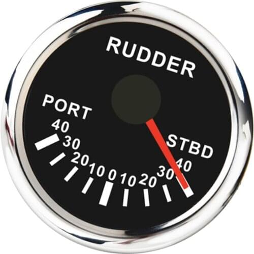 Waterproof Rudder Angle Indicator Gauge Meter 0-190ohm with LED Backlight for Marine Boat Yacht (Black Dial)