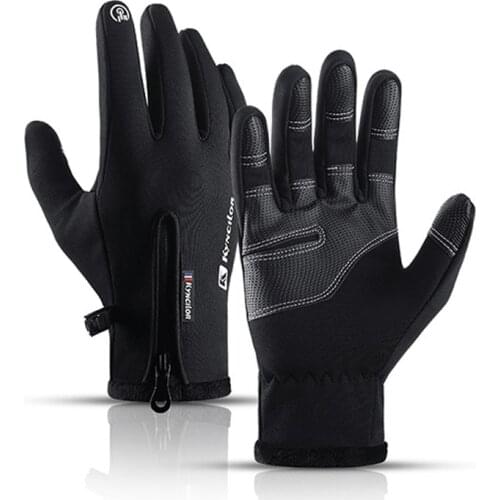 Cold-Proof Waterproof Winter Gloves Men Cycling Skiing Fluff Warm Unisex Gloves Touch Screen Cold Weather Windproof Anti-Slip