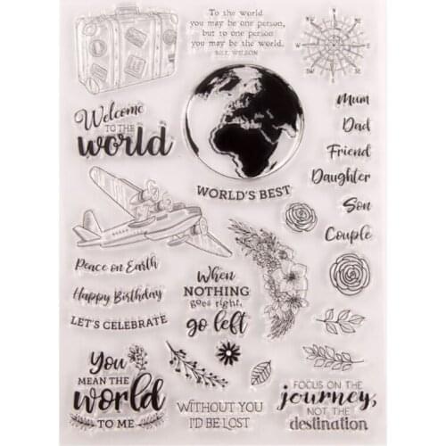 1pc Travel Transparent Clear Silicone Stamp Seal DIY Scrapbooking Rubber Stamping Coloring Embossing Diary Decoration Reusable