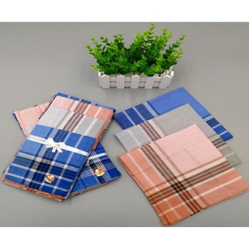 12PCS 38 * 38CM Cotton Handkerchief Mens Handkerchief Sweat-absorbent Square