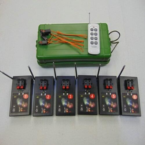 AM01R-6 8KEY coppe waterproof controller DMX Stage 6 Cues fireworks box 433mhz new year use 2019 Transmitter Party electric wire