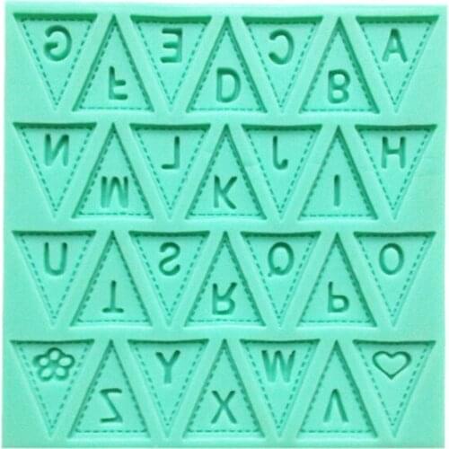 ANGRLY Letter Flag Lace Silicone Cake Mold Decorating Baking Pastry Chocolate Mould Cooking Tool Molds Fashion Design Sale