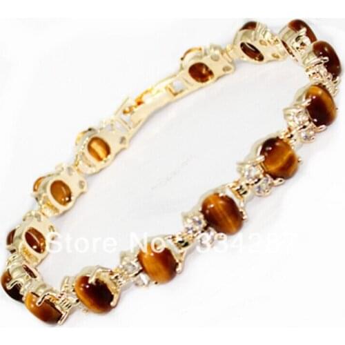 Free shipping ! GP 6X8MM Bead Bead Natural Tiger Eye stone Bracelet