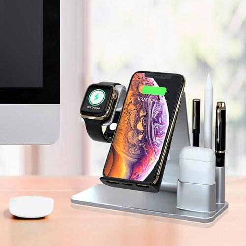 10W Qi Wireless Charger For iPhone X XS XR 8 Plus Fast Chargeur Quick dock Charging For Apple Watch Airpods Cargador Inalambrico