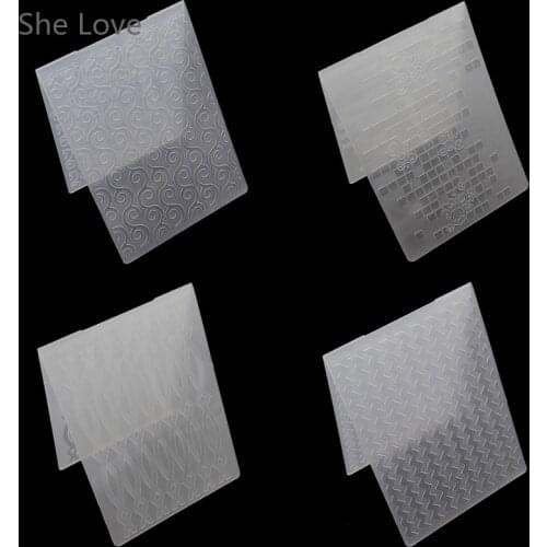 Chzimade Plastic Embossing Folder For Scrapbook Geometric Stencil Template Wave Oval DIY Album Paper Card