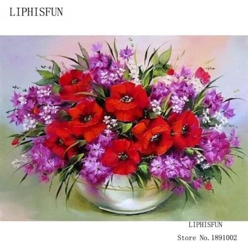 DIY Diamond Painting Diamond Embroidery Flowers Decorative Vase Rhinestones Hobbies And Crafts Home Decoration