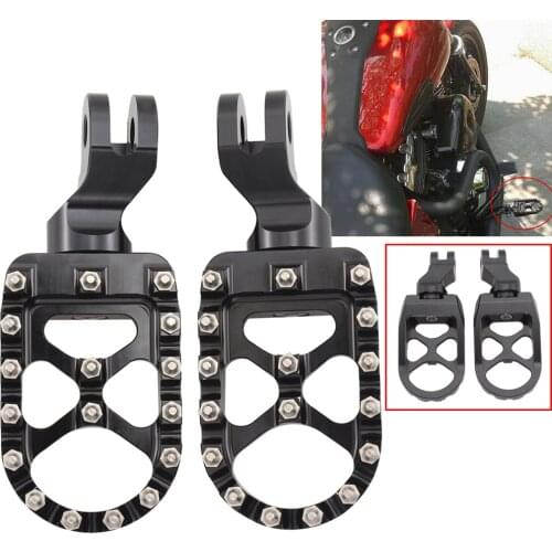 For Triumph Bonneville T100 T900 Scrambler Trunxon 1200 Motorcycle Driver Front Black MX Foot Pegs Pedal Footrest Footboard