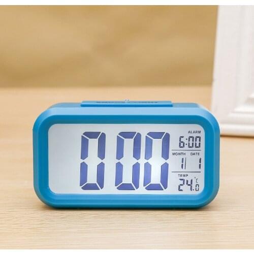 Large Screen Snooze Electronics Alarm Clock Mute Alarm Clock Photosensitive Electronics Clock Living Room Decoration Clocks