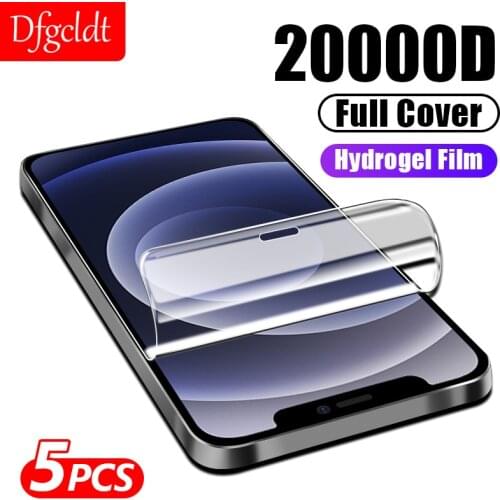 5pcs hydrogel film on the for iphone 12 11 screen protector for iphone x xr xs max hydrogel film iphone 12 11 pro max not glass
