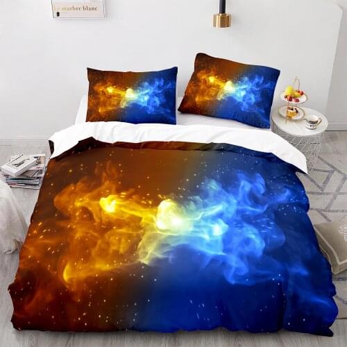 Colorful Flame Bedding Set Single Twin Full Queen King Size Ice And Fire Blaze Bed Set Children Kid Bedroom Duvetcover Sets 029