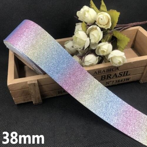 5M /10mm 25mm 38mm Wide Lace Ribbon Bow Easter PU Webbing Fabric DIY Rainbow Ribbons For Crafts satin nastro raso wstazka L-39A
